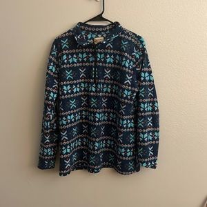 Collared 1/4 zip western fleece pullover